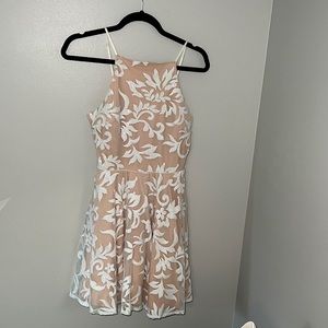 Pink sequin halter top dress